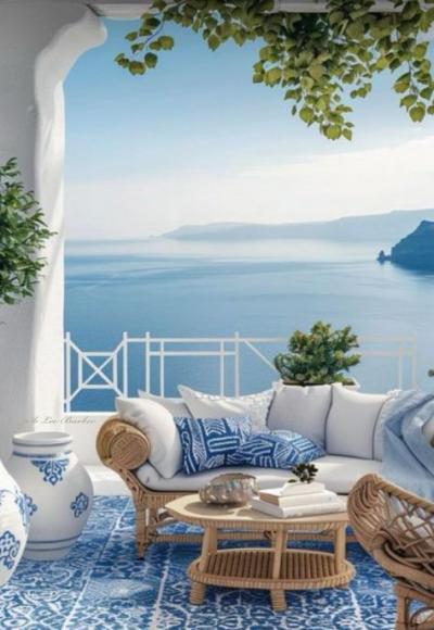 Terrasses à Santorin