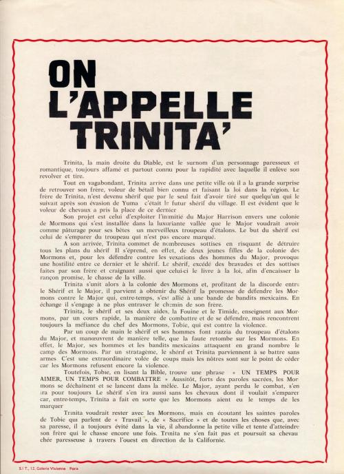 ON L'APPELLE TRINITA - TERENCE HILL BOX OFFICE 1971