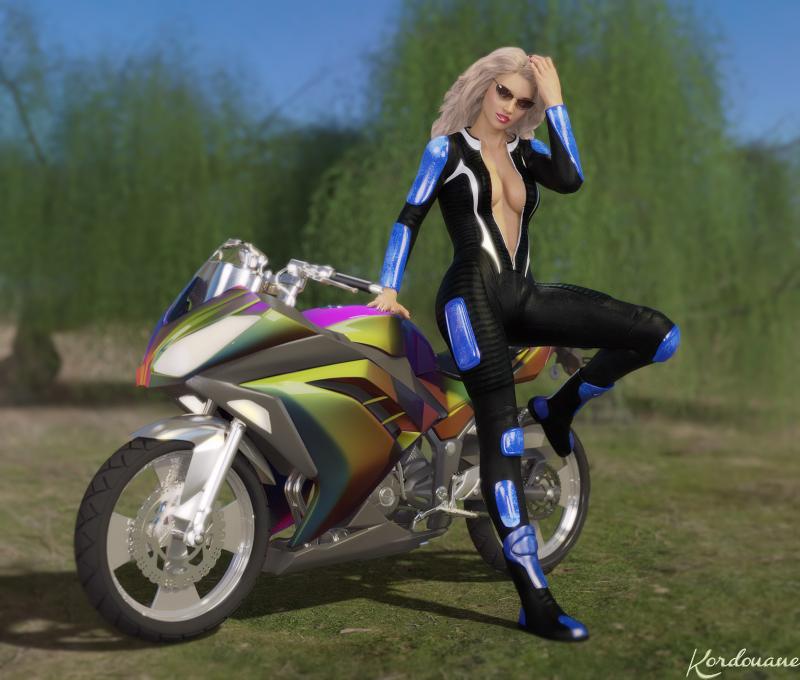 Création : Un petit tour en moto (DazStudio)