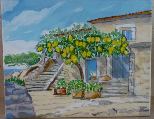Encore quelques peintures : Citronnier et garçonnet 