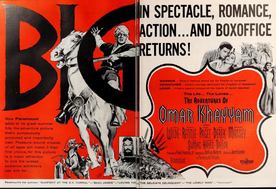 OMAR KHAYYAM BOX OFFICE USA 1957