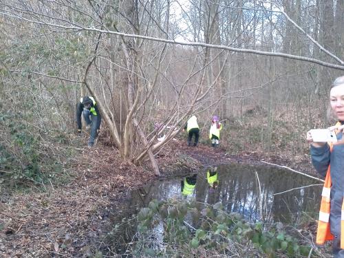 Pendant l'intervention des bénévoles