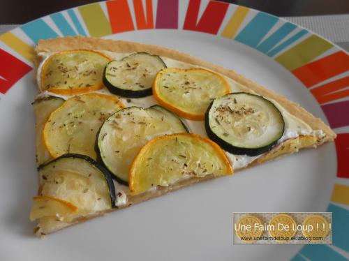 Tarte fine au duo de courgettes