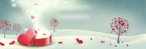 St Valentin fond et bannières 