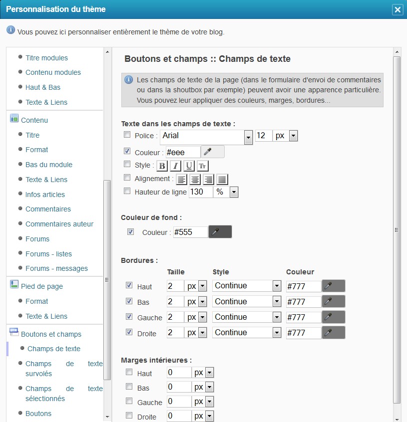 Exemple de thème à l'usage des débutants