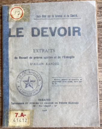 Société spirite Les Vignerons du Seigneur - Le Devoir (1900 ou avant)