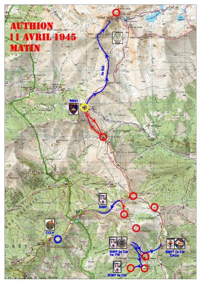 *Etape n° 46 -  L'investissement du Massif de l'AUTHION - Journée du 11 avril 1945
