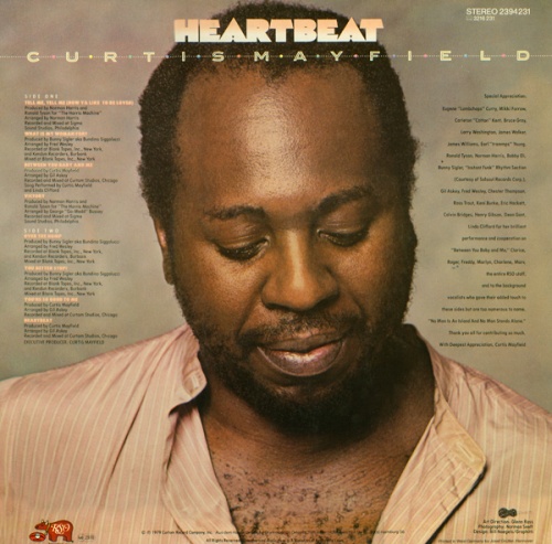 1979 : Album " Heartbeat " Curtom / RSO Records RS-1-3053 [ US ]