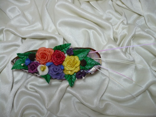 Coquille et petites fleurs