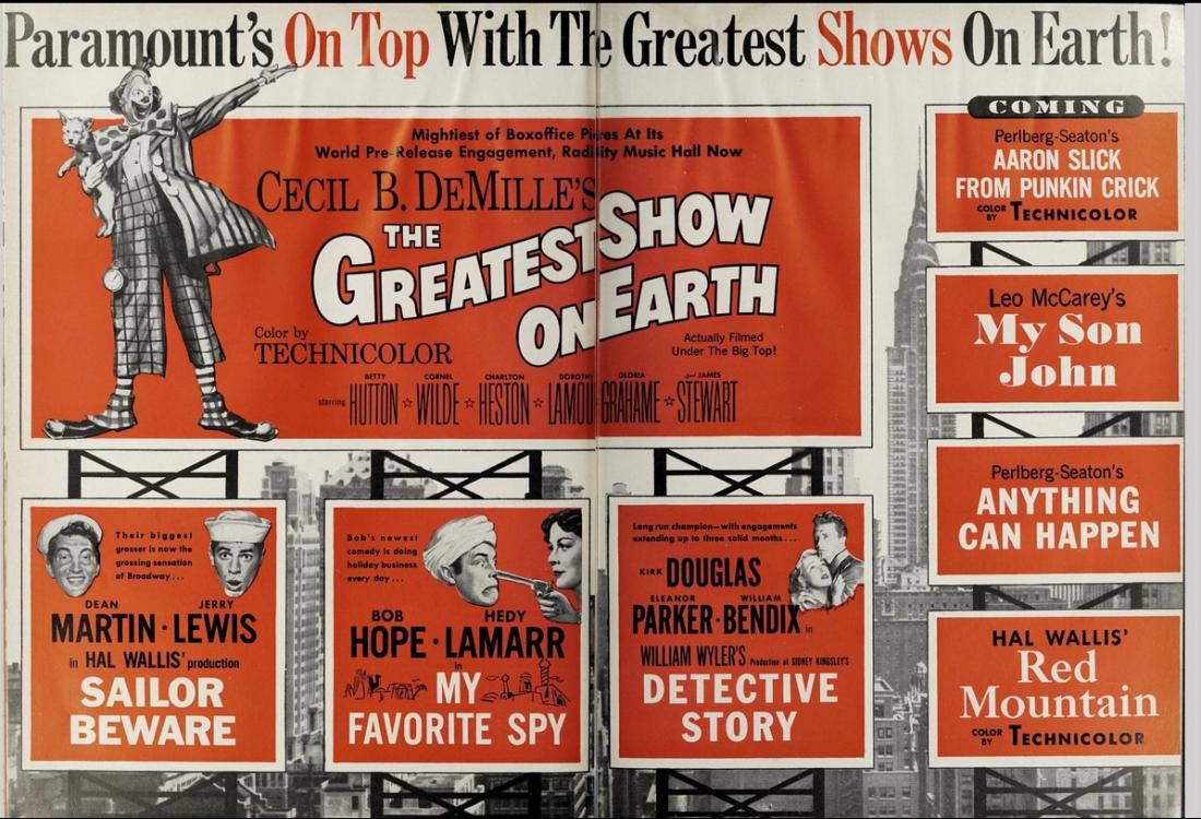 BOX OFFICE USA DU 9 JANVIER 1952 AU 15 JANVIER 1952