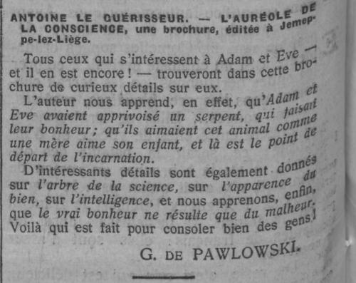 Brochure Antoine le Guérisseur (Comoedia 26 sept 1909)