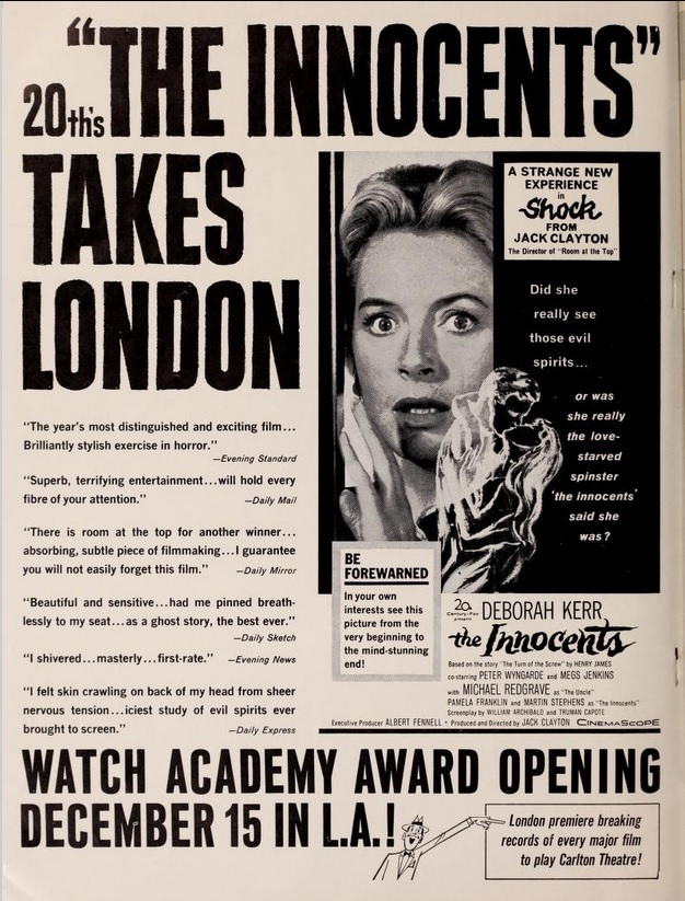 THE INNOCENTS (LES INNOCENTS) BOX OFFICE USA 1962