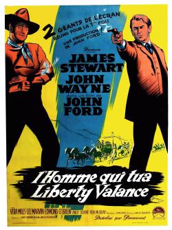 L'HOMME QUI TUA LIBERTY VALANCE BOX OFFICE FRANCE 1962 BORIS GRINSSON AFFICHE
