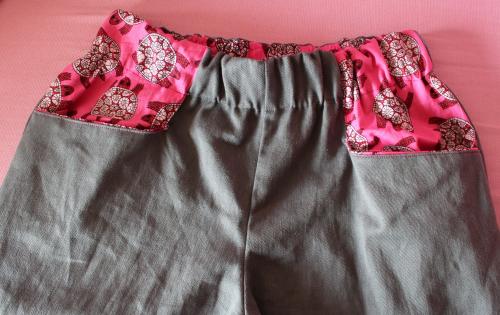 Pantalon grimpe - Béa - gris et tortues sur rose pink 