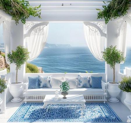 Terrasses à Santorin