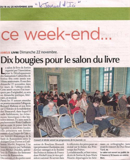 SORÈZE DANS LA PRESSE