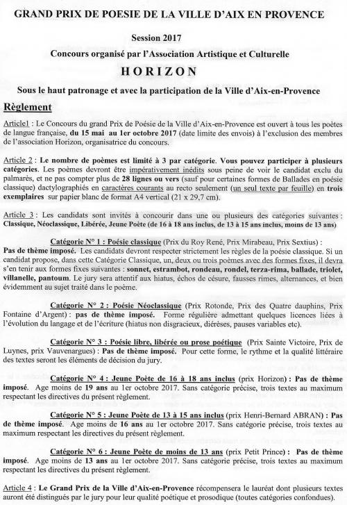 CONCOURS HORIZON