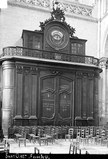 Saint-Omer - Cathédrale (act. ég. Notre-Dame)-Tambour de porte et horloge astronomique (Paul Robert-1892)(Base Mémoire)