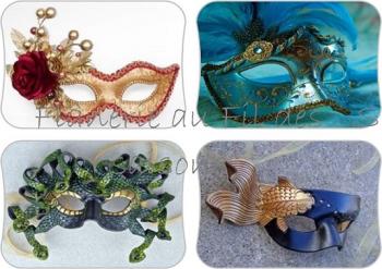 Cartonnettes " Masques Venise"