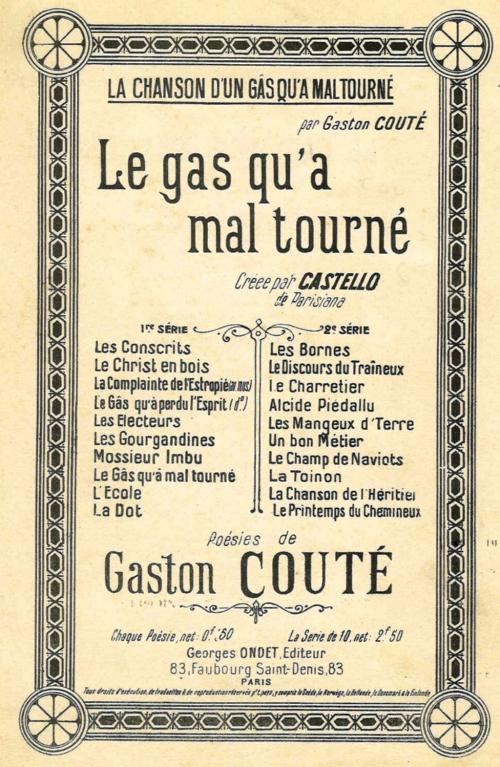 Gaston Couté, poète et chansonnier solognot
