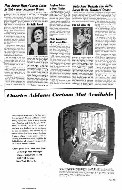 QU'EST-IL ARRIVE A BABY JANE (1962) PRESSBOOK 