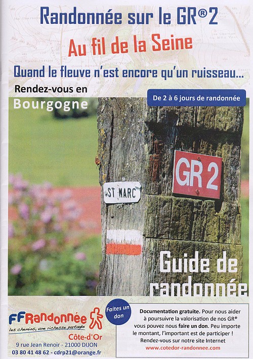Lancement d'un guide de randonnée sur le GR2, au fil de la Seine, quand le fleuve n'est encore qu'un ruisseau...