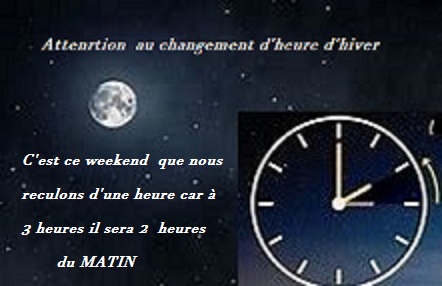 On change encore d'heure , on passe à l'hiver