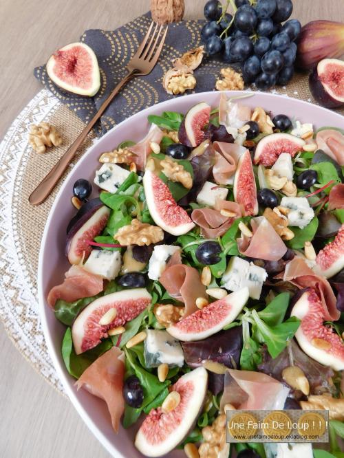 Salade d'automne aux figues roquefort & noix 