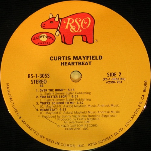 1979 : Album " Heartbeat " Curtom / RSO Records RS-1-3053 [ US ]