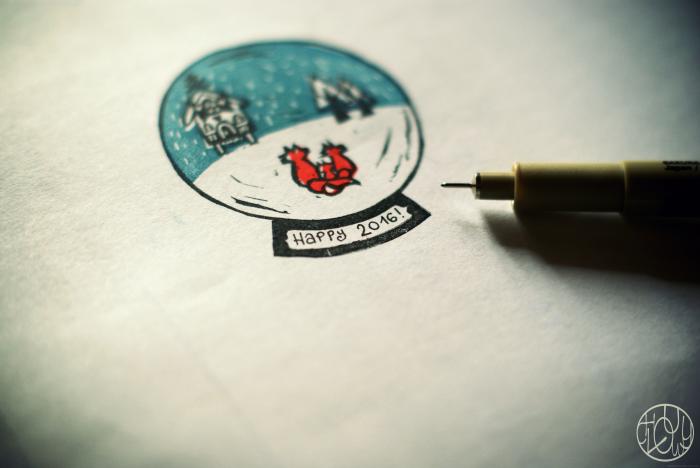 Défi gravure 48/52 - Tampon boule à neige polychrome (DIY)