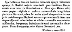 Alain de Dinan et les droits de pêcheries donnés au Grand Monastère
