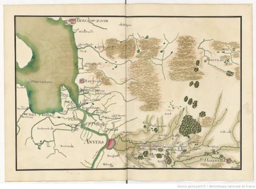Carte de Flandres -  Herentals, Anvers, Santuliet, Berg-op-zoom (1746-48)(gallica)