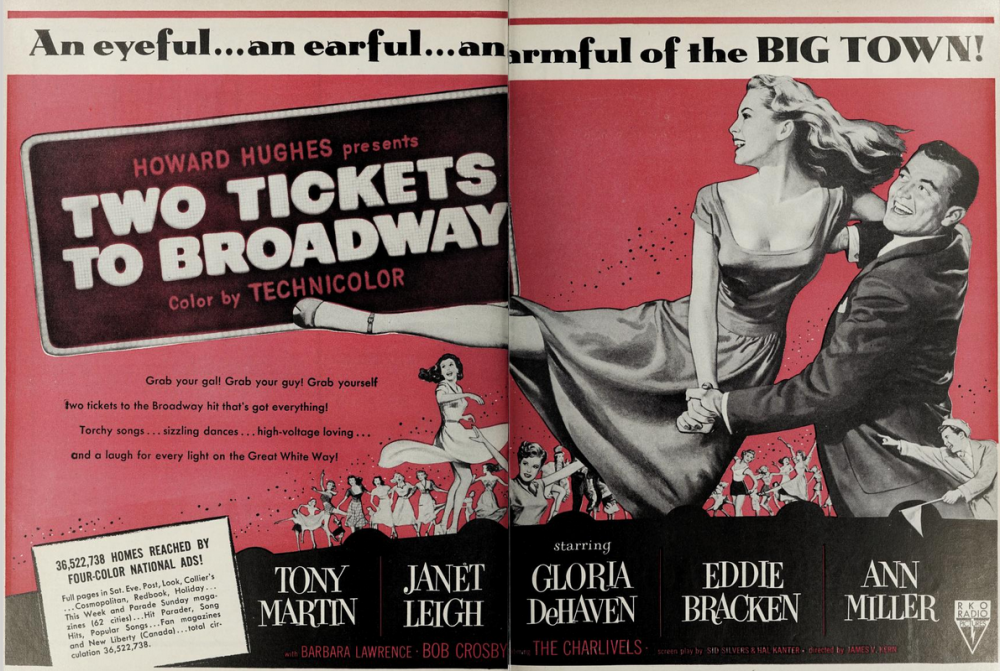 TWO TICKETS TO BROADWAY BOX OFFICE USA 1951