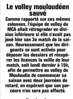 MCA Volley-ball 2021