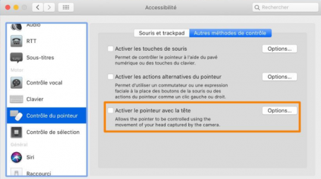 MacOS 10.15.4 Catalina intègre un contrôle du curseur utilisant les mouvements la tête
